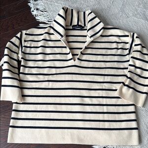 Pomander Place Collared Pullover striped Sweater